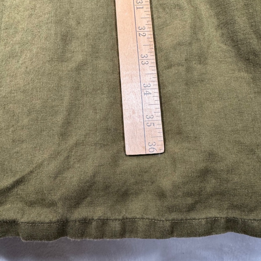 Quince 100% European Linen Scoop Neck Midi Dress Martini Olive Green CS001 Small - Picture 8 of 13
